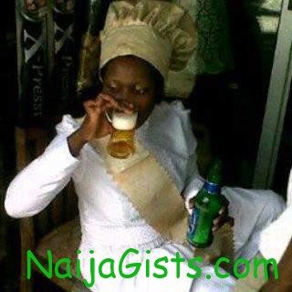 prophetess drinking bottle of beer