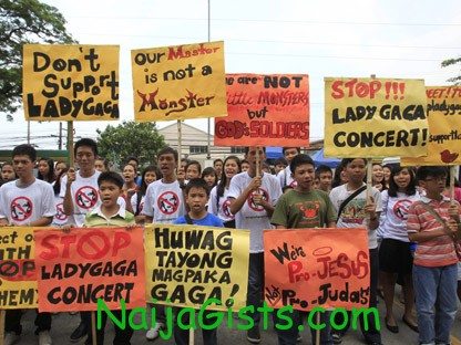 lady gaga concert protest phillipines