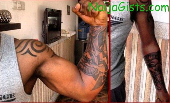 peter okoye new tattoo