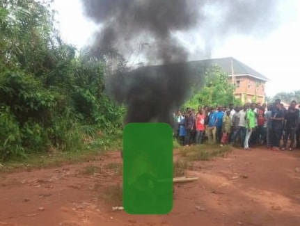 robber burnt to death lagos