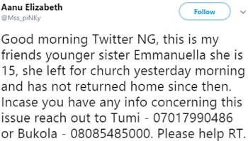 missing person alert lagos