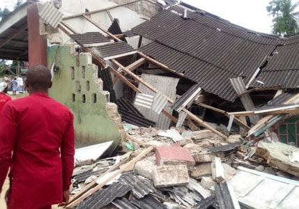 100 year old catholic church collapses during sunday mass delta state