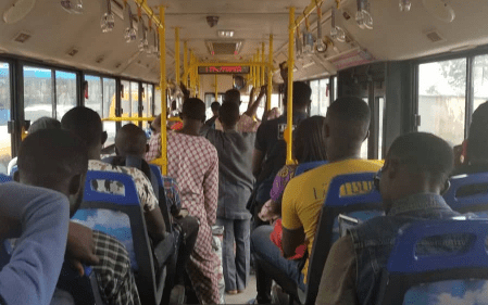 lady snatches manhood brt bus lagos