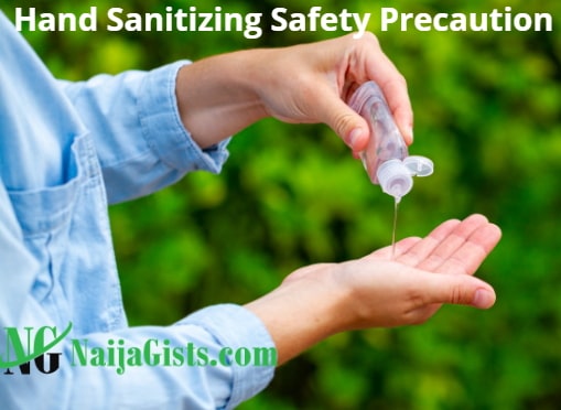 hand sanitizing safety instruction